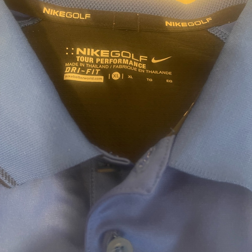 Nike Golf Shirt Men's Blue and Black Polo Shirt with Dark Pink Stripe Mens XL - Picture 3 of 6